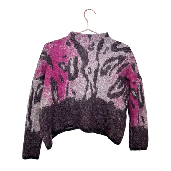 (NUDE) Wool Mohair Abstract Patterned Turtleneck Sweater - Picture 3 of 8